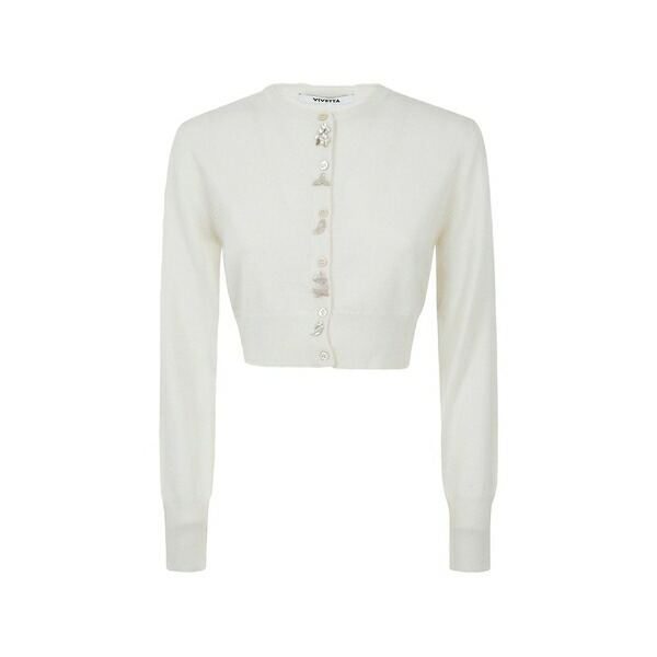 ヴィヴェッタ レディース ジレー アウター Fish-detail cardigan White