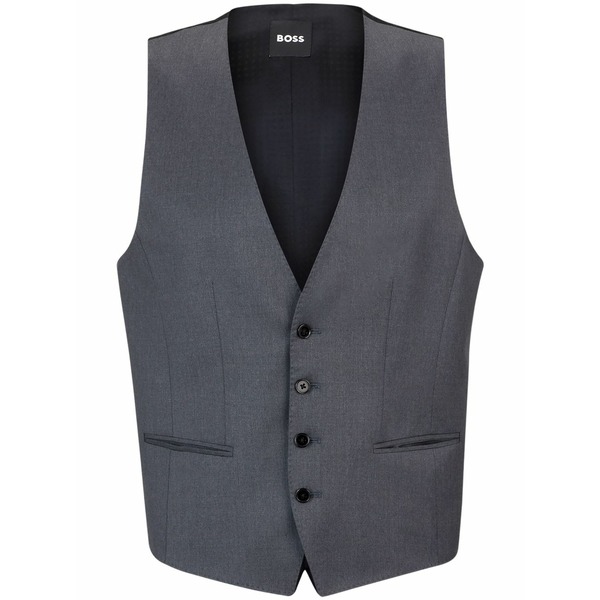 ボス メンズ ジャケット＆ブルゾン アウター Tailored button-down waistcoat Grey｜asty