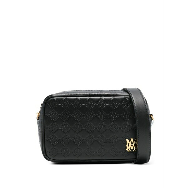 アミリ レディース ショルダーバッグ バッグ Ma quad embossed-pattern messenger bag Black｜asty