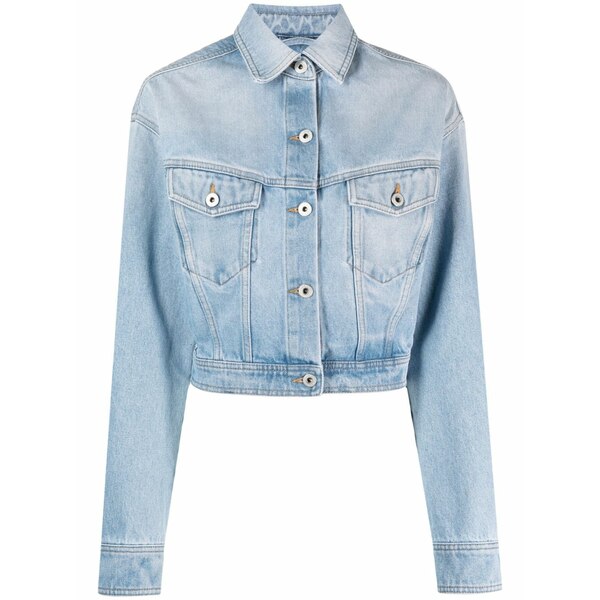象牙色 レディース 上衣＆上衣 アウター Cropped denim jacket Blue