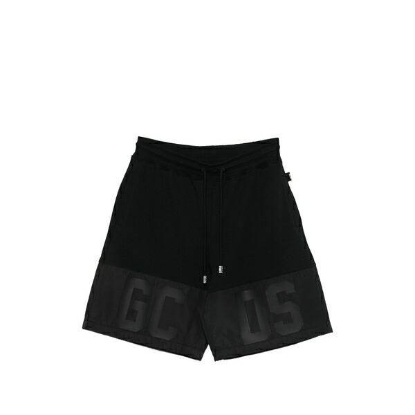 ジーシーディーエス メンズ 心地好いズボン下 ボトムス Logo-detail shorts Black