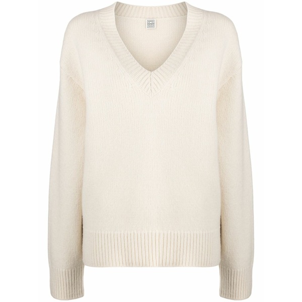 トーテム レディース 編み物\u0026プルオーバー アウター V-neck wool-cashmere jumper Neutrals