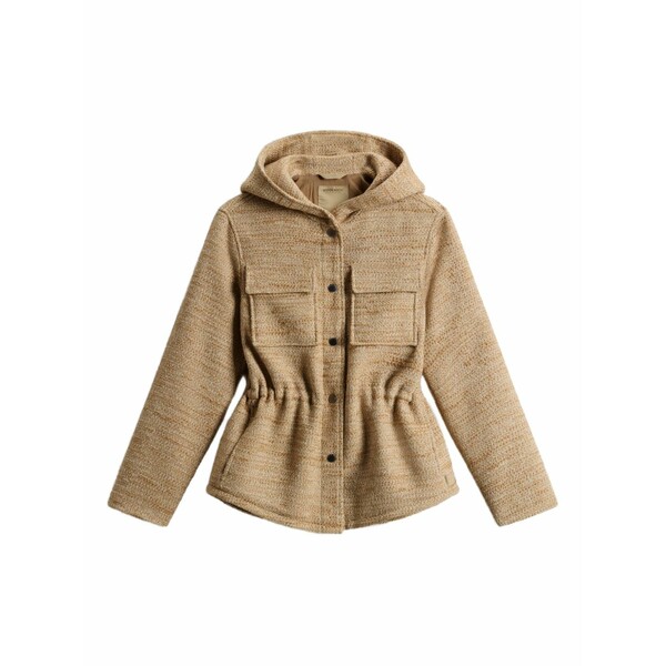 絨毛 一財産 レディース 上衣＆上衣 アウター Hooded textured jacket Neutrals コート・ジャケット-レディースファッション
