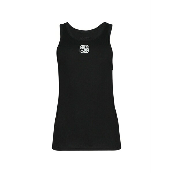 ヴェトモン メンズ プルオーバー トップス Cross-logo tank top Black