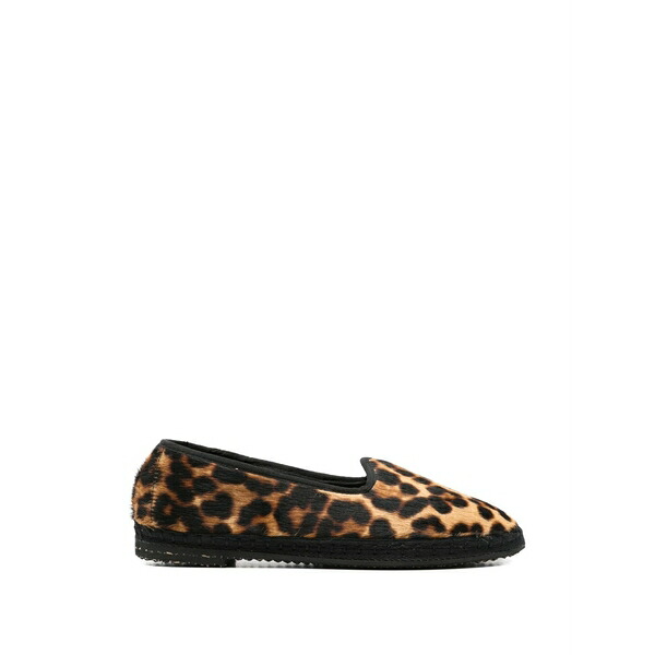 マネビ レディース スリッポン・ローファー シューズ Leopard-print loafers Neutrals
