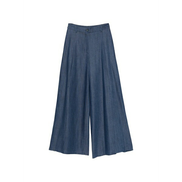 インペリアル レディース 心地好いズボン下 ボトムス Belt-loop palazzo pants  Blue