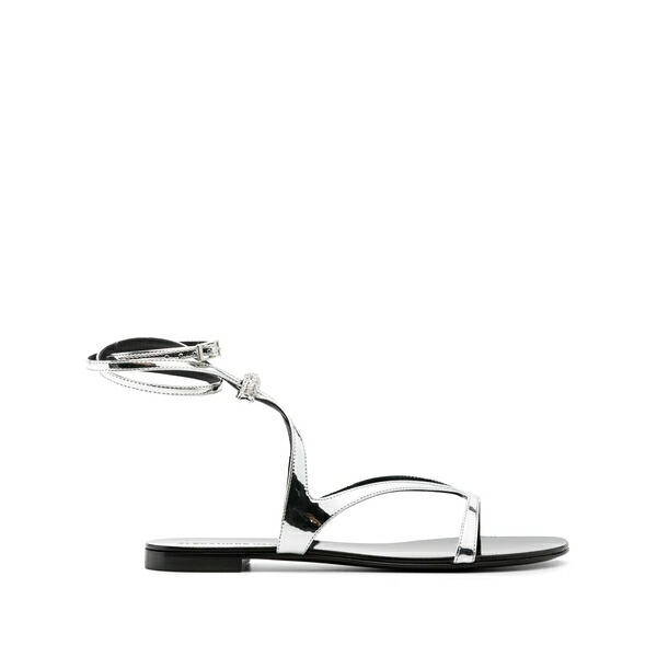アレクサンドル・ボーティエ レディース サンダル シューズ Crystal-embellished flat sandals Silver