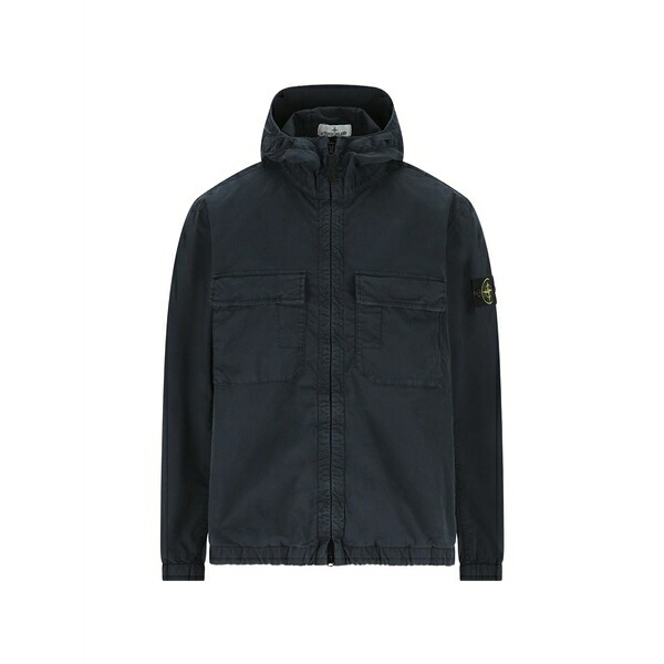 ストーンアイランド メンズ ジャケット&ブルゾン アウター Chest-pocket hooded jacket Black|asty