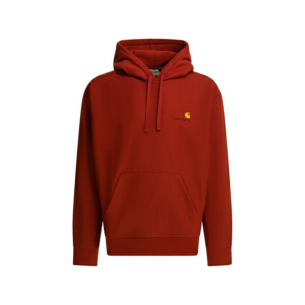 鉄道車両ハート型 メンズ パーカー・スウェットシャツ アウター American script logo-embroidered drawstring hoodie Red