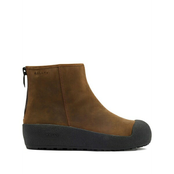 バリー レディース ブーツ シューズ Curling zip-fastening leather boots Brown