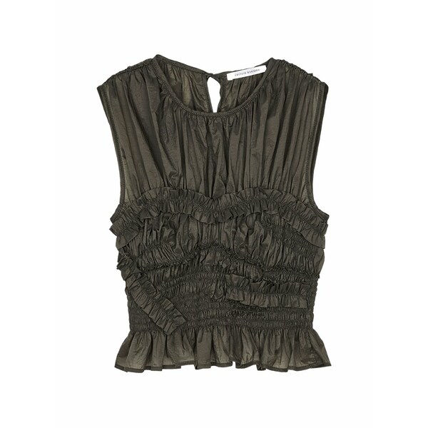 セシリー・バンセン レディース シャツ トップス Cbuphi ruffled ripstop top Green|asty