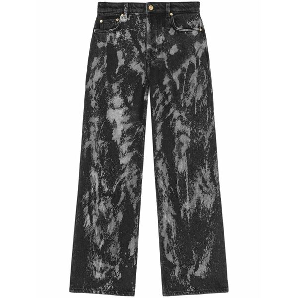 ガニー レディース カジュアルパンツ ボトムス Painterly-print palazzo trousers Black