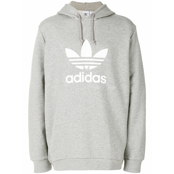 アディダス メンズ パーカー・スウェットシャツ アウター Adidas originals trefoil hoodie Grey