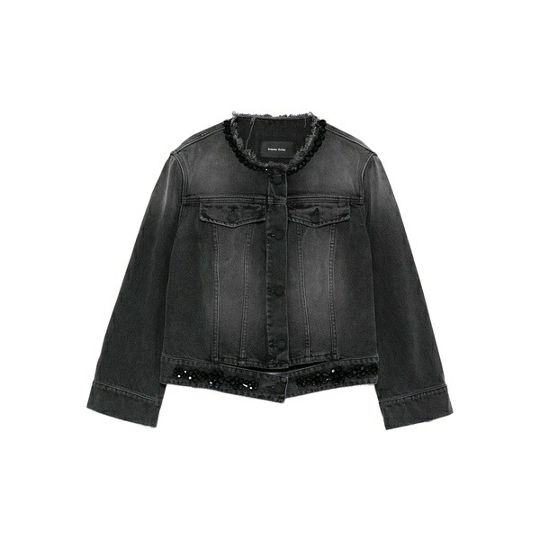 シモーネ・ロシャ レディース 上衣＆上衣 アウター Distressed beaded jacket Black