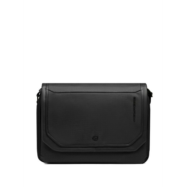 ピークアドロ  メンズ ショルダーバッグ 御徒面子 Textured-foldover messenger bag Black