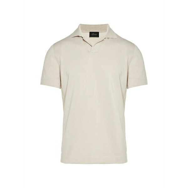 ブリオーニ メンズ ティーシャツ トップス Notched polo shirt Neutrals