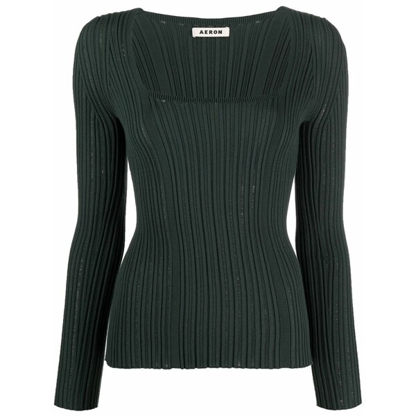 エーロン レディース 編み物\u0026プルオーバー アウター Finesse ribbed-knit jumper Green