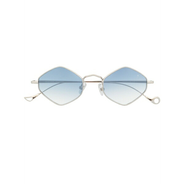 目玉ぺタイザー レディース 黒眼鏡＆アイウェア 付属物 Geometric-frame sunglasses Silver