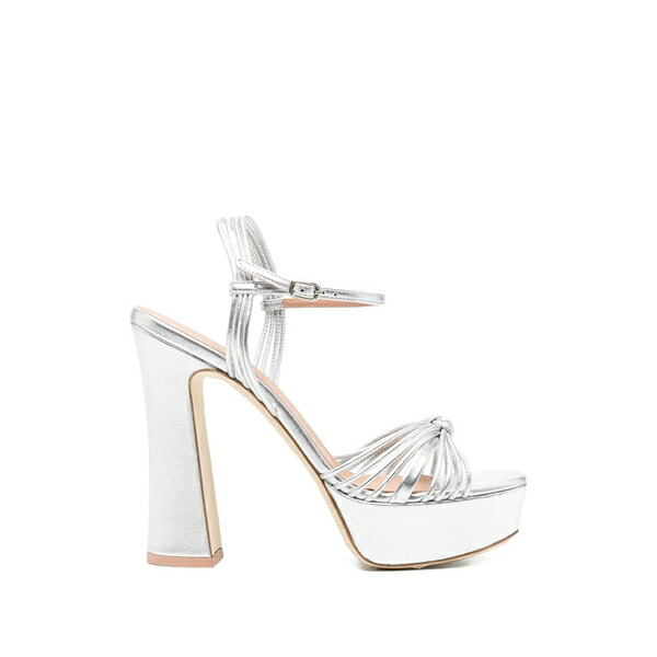 マローンスリアーズ レディース サンダル シューズ Knotted-strappy platform sandals Silver