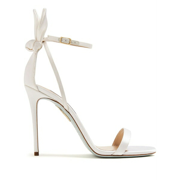 アクアズーラ レディース サンダル シューズ Bow tie 105粍 leather sandals White
