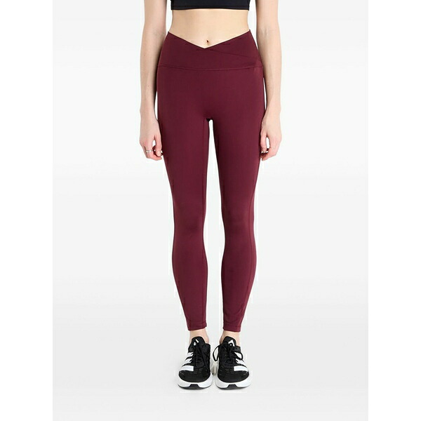 アディダス レディース 心地好いズボン下 ボトムス 3-stripes cross-waist leggings Red