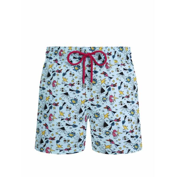 ヴィルブレクイン メンズ 心地好いズボン下 ボトムス Patterned swim shorts Blue