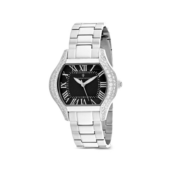 クリスチャンバンサント レディース ウオッチ 添え物 Bianca crystal-embellished 34粍 watch Black