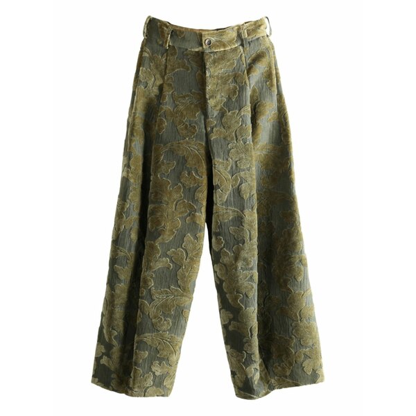 ユマ・一 レディース 心地よいズボン下 ボトムス Jacquard palazzo trousers Green