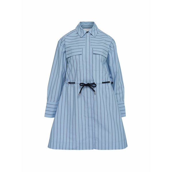 スリーワンフィリップリム レディース 衣裳 トップス Long-sleeves belted mini shirt dress Blue