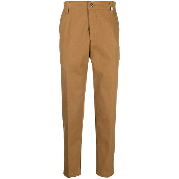 ミース メンズ カジュアルパンツ ボトムス Logo-patch straight-leg trousers Neutrals|asty