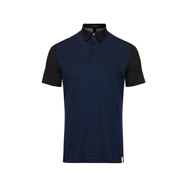 ビリオネア メンズ ポロシャツ トップス Double b logo-embroidered polo shirt Blue|asty