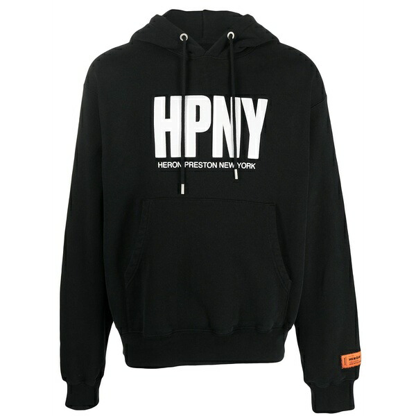 戸呂 プレストン メンズ パーカー・スウェットシャツ アウター Logo-print drawstring hoodie Black