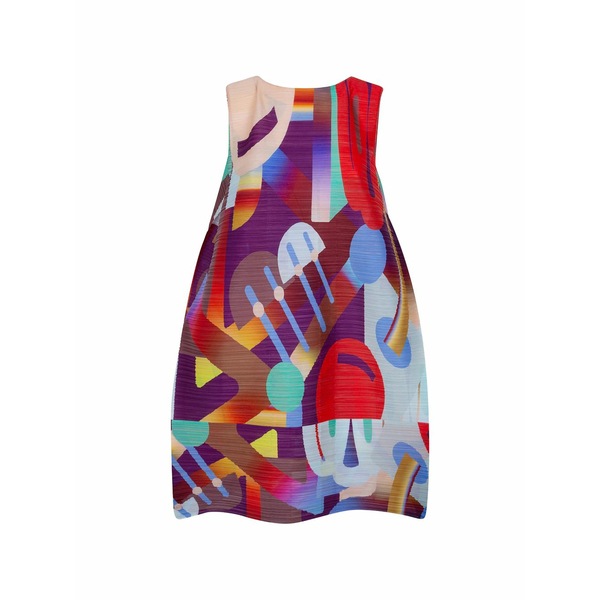 筋目 プリーズ イッセイ ミヤケ レディース 衣裳 トップス Abstract-print pleated coat Purple