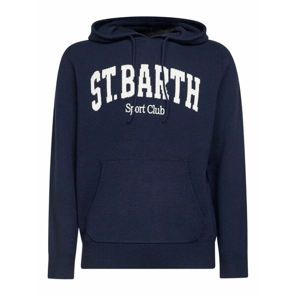 エムシーツーセイントバース メンズ パーカー・スウェットシャツ アウター Logo-jacquard hoodie Blue