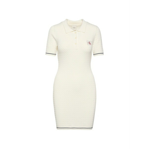 カルバンクライン レディース 衣裳 トップス Cable-knit mini dress White