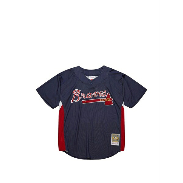 ミッチェル\u0026ネス メンズ ティーシャツ トップス 007 atlanta braves striped-detail top  Blue