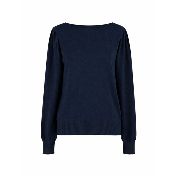 ツイン書き割り レディース 編み物\u0026プルオーバー アウター Cut-out gathered-shoulder sweater Blue