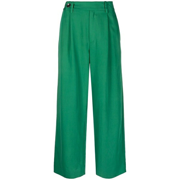 プロエンザ スクーラー 白いこと 付け紙 レディース 心地よいズボン下 ボトムス Drapey suiting wide-leg tailored trousers Green