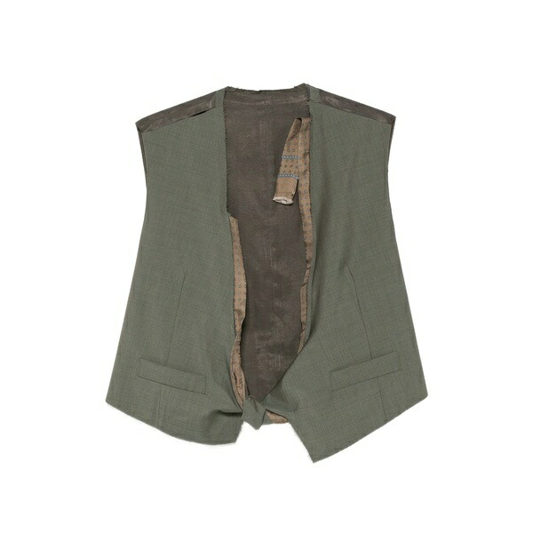 マリアーノ メンズ 上衣＆上衣 アウター Dawn raw-edge waistcoat Green