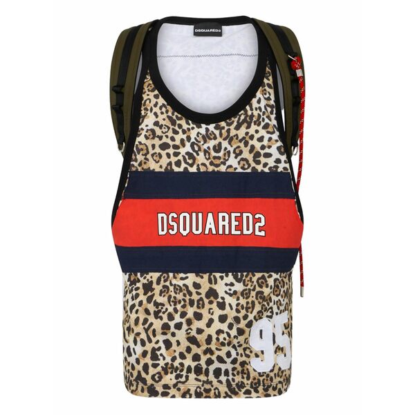 ディースクエアード メンズ ティーシャツ トップス Wild2 tank top Brown