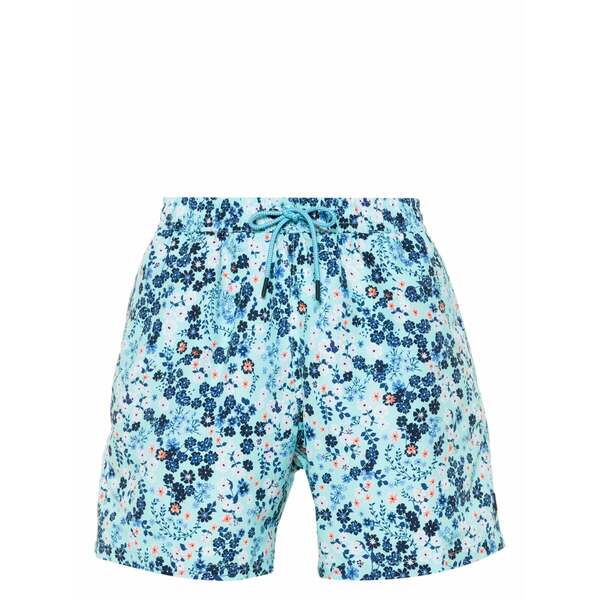 ハケット メンズ 心地好いズボン下 ボトムス Floral-print swim shorts Blue