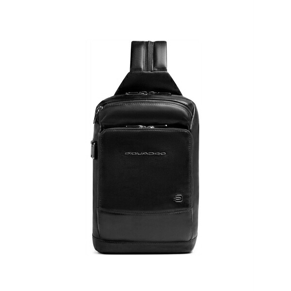 ピークアドロ  メンズ ショルダーバッグ 御徒面子 Logo-appliqu?? shoulder bag Black