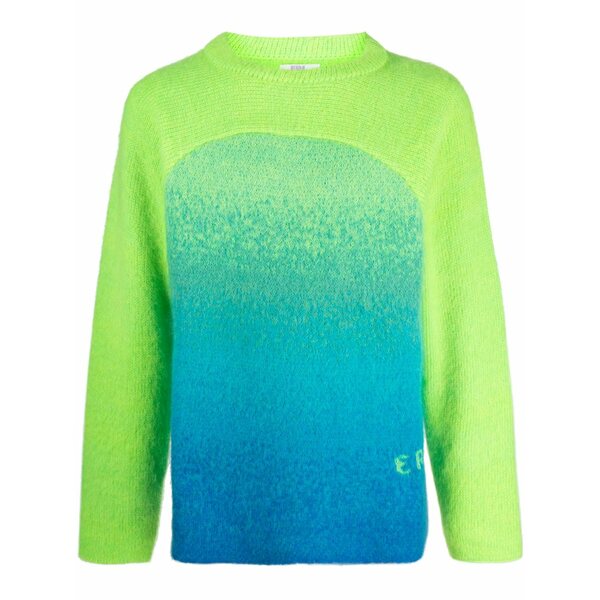 エアル メンズ 編み物\u0026プルオーバー アウター Gradient rainbow intarsia-logo jumper Green