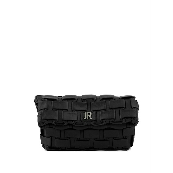 ジョン バージニアの州都 レディース クラッチペダル御徒面子 御徒面子 Woven-effect foldover clutch bag Black