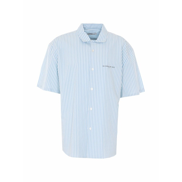 インノミネイト メンズ プルオーバー トップス Striped logo chest shirt Blue