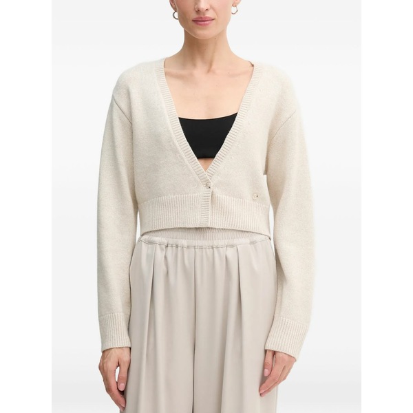 ウイ レディース ジレー アウター V-neck button cardigan Neutrals