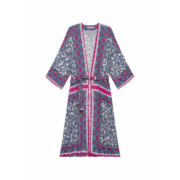 マリパルミ レディース 厚地の外套 アウター Paisley embroidered belt cape  White