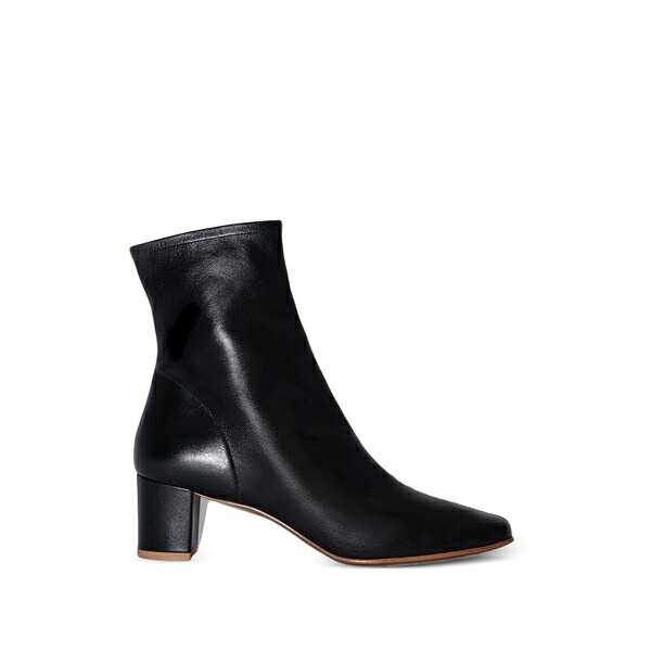 バイ毛皮 レディース ブーツ シューズ Sofia square-toe block-heel boots Black