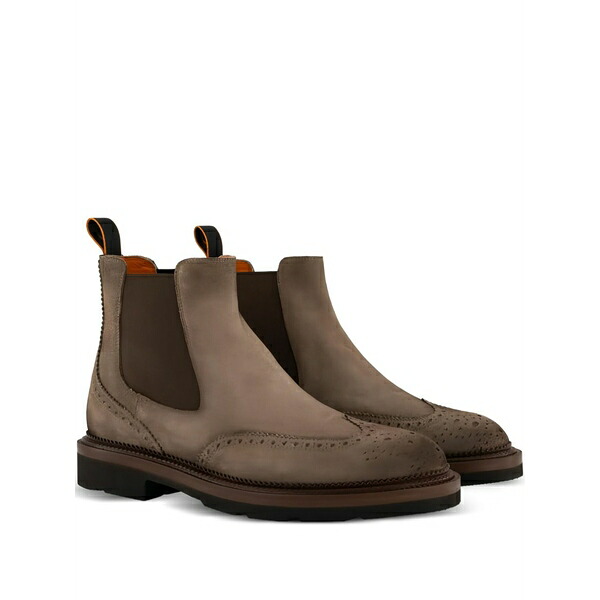 サントーニ メンズ ブーツ シューズ Leather chelsea boots Brown|asty