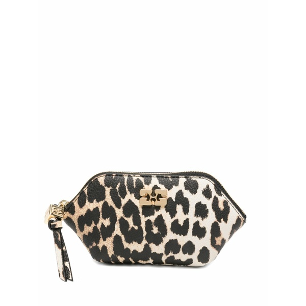 ガニー レディース 紙入れ 付属品 Leopard-print logo-plaque wallet Neutrals